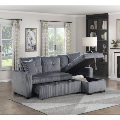 Rhett 3-Piece Reversible Sectional with Pull-out Bed and Hidden Storage