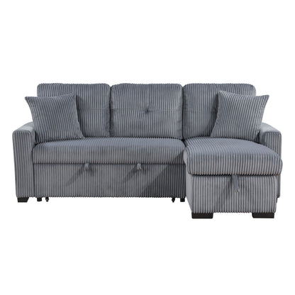 Rhett 3-Piece Reversible Sectional with Pull-out Bed and Hidden Storage