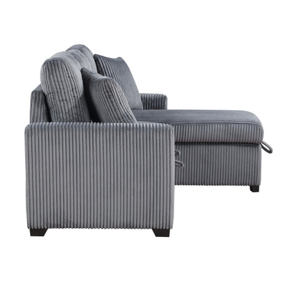 Rhett 3-Piece Reversible Sectional with Pull-out Bed and Hidden Storage