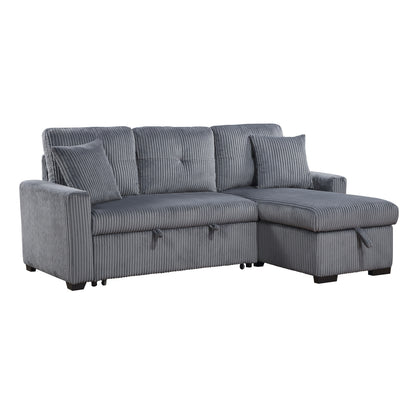 Rhett 3-Piece Reversible Sectional with Pull-out Bed and Hidden Storage