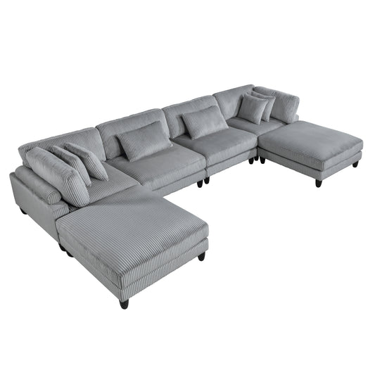 Robstown 6-Piece Modular Sectional with Ottomans