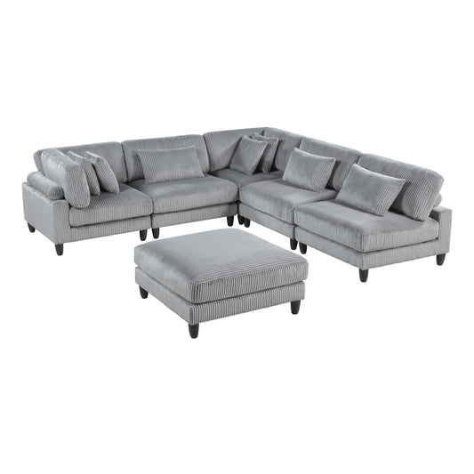 Robstown 6-Piece Modular Sectional with Ottoman