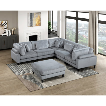 Robstown 6-Piece Modular Sectional with Ottoman