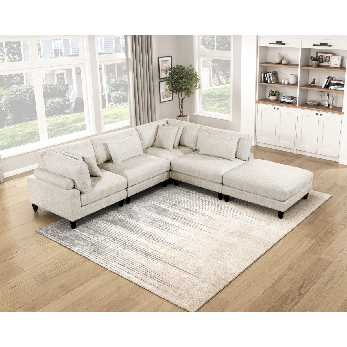 Robstown 5-Piece Modular Sectional with Ottoman