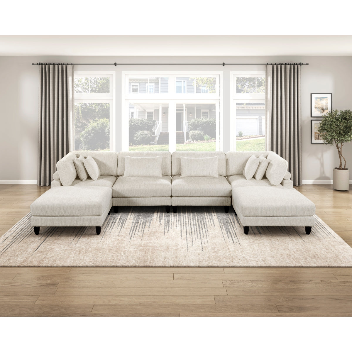 Robstown 6-Piece Modular Sectional with Ottomans