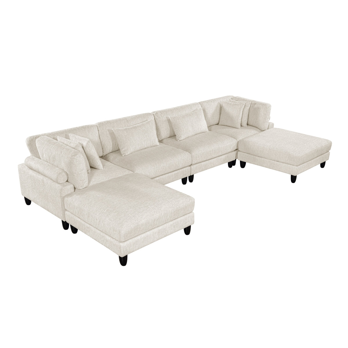 Robstown 6-Piece Modular Sectional with Ottomans