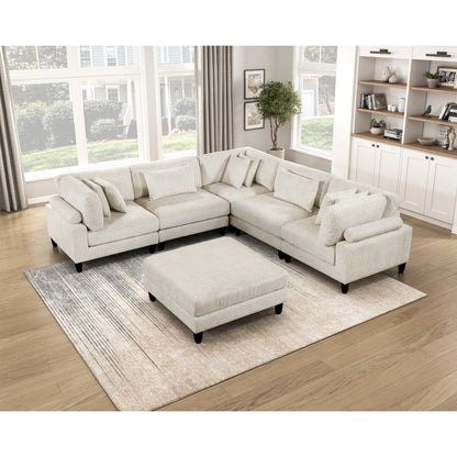 Robstown 6-Piece Modular Sectional with Ottoman