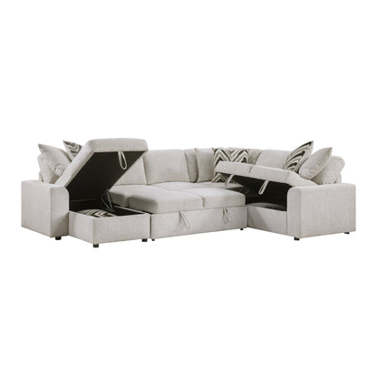 Myrtle 3-Piece Sectional with Pull-out Bed and Hidden Storage