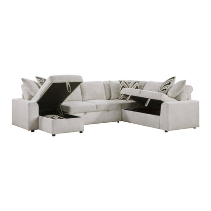 Myrtle 3-Piece Sectional with Pull-out Bed and Hidden Storage