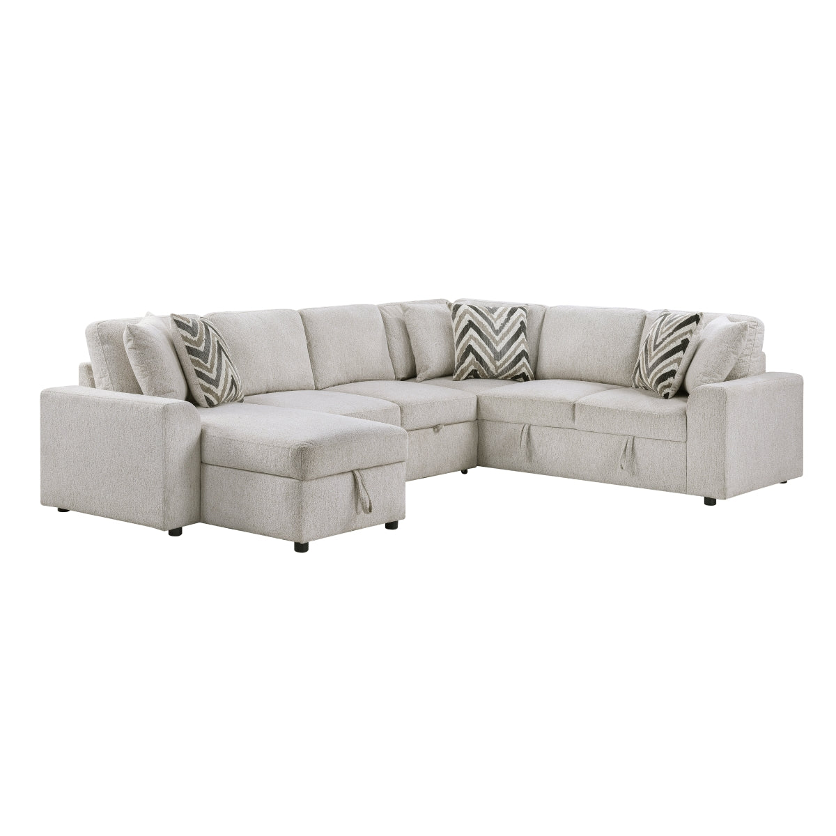 Myrtle 3-Piece Sectional with Pull-out Bed and Hidden Storage