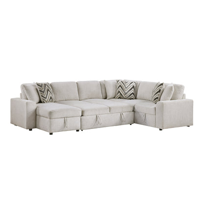 Myrtle 3-Piece Sectional with Pull-out Bed and Hidden Storage