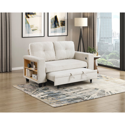 Robinson Love Seat with Pull-out Bed, Shelves and Charging Ports