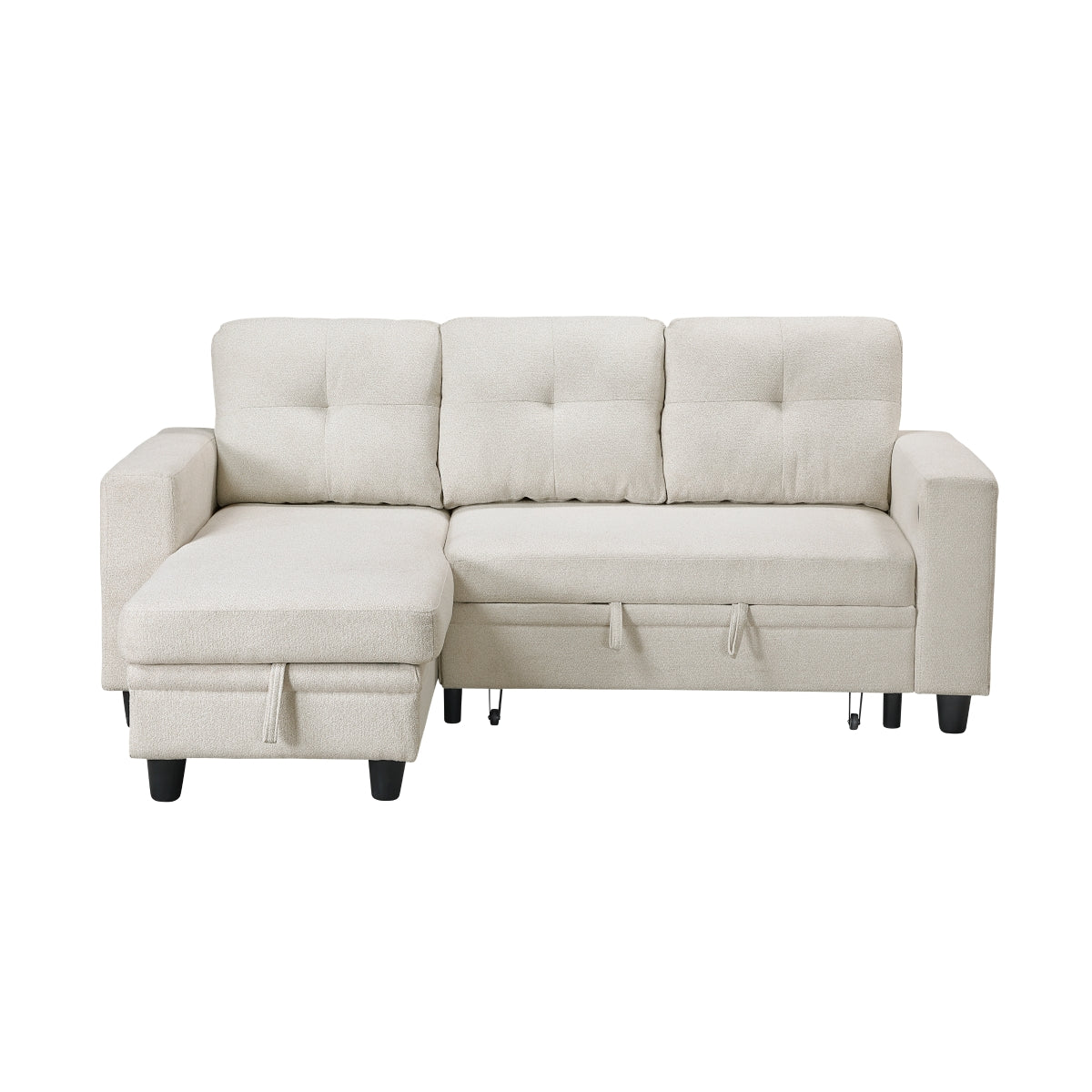 Robinson Sectional with Reversible Chaise, Pull-out Bed, Shelves and Charging Ports