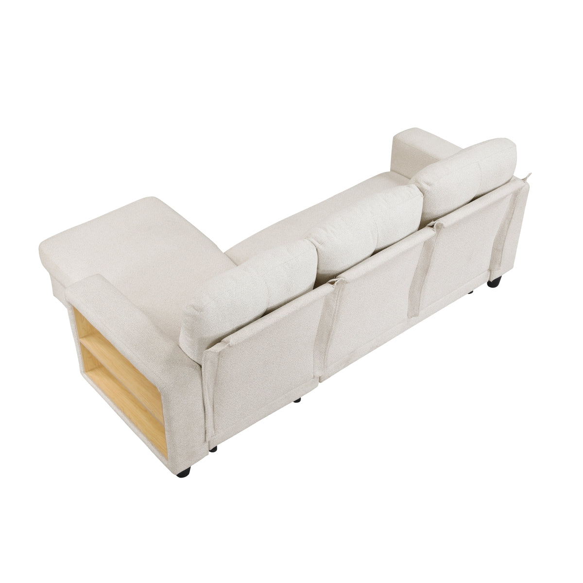 Robinson Sectional with Reversible Chaise, Pull-out Bed, Shelves and Charging Ports