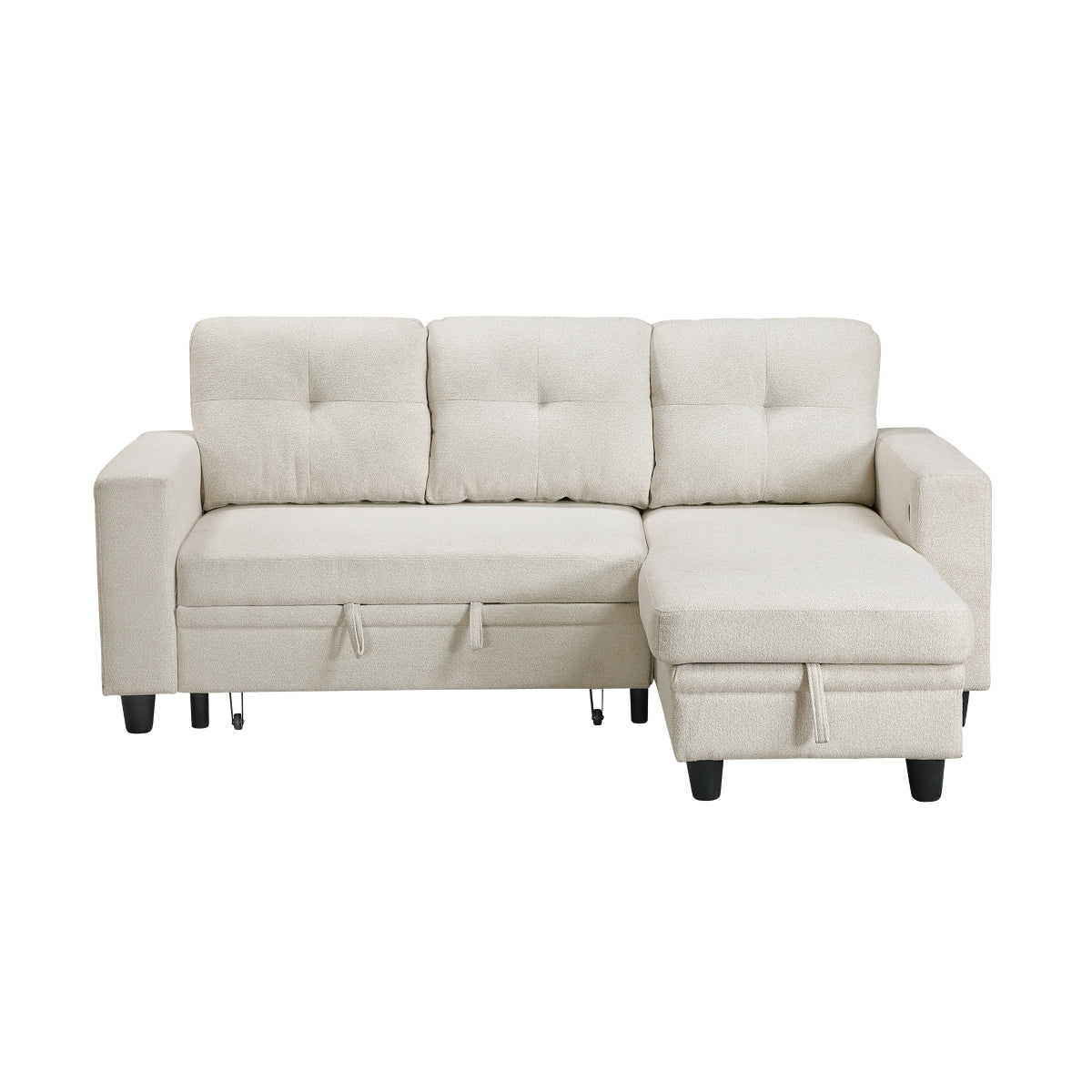 Robinson Sectional with Reversible Chaise, Pull-out Bed, Shelves and Charging Ports