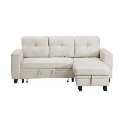 Robinson Sectional with Reversible Chaise, Pull-out Bed, Shelves and Charging Ports