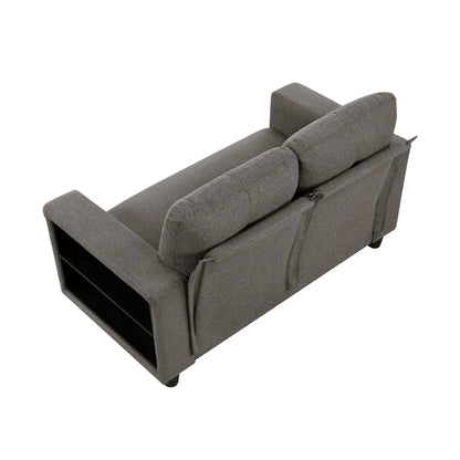 Robinson Love Seat with Pull-out Bed, Shelves and Charging Ports