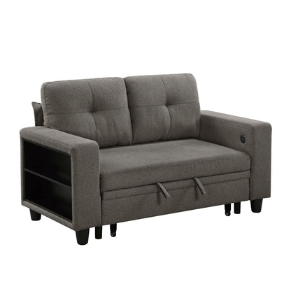 Robinson Love Seat with Pull-out Bed, Shelves and Charging Ports