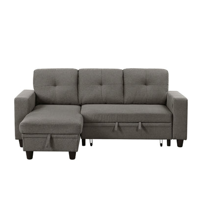 Robinson Sectional with Reversible Chaise, Pull-out Bed, Shelves and Charging Ports