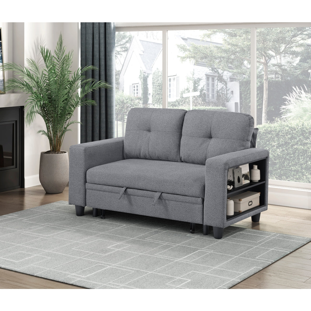 Robinson Love Seat with Pull-out Bed, Shelves and Charging Ports