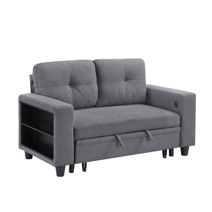Robinson Love Seat with Pull-out Bed, Shelves and Charging Ports