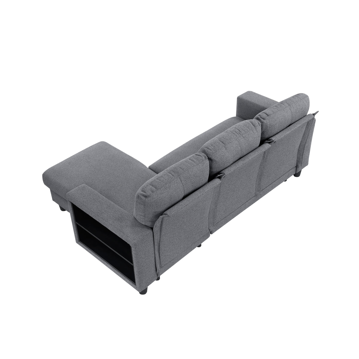Robinson Sectional with Reversible Chaise, Pull-out Bed, Shelves and Charging Ports