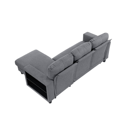 Robinson Sectional with Reversible Chaise, Pull-out Bed, Shelves and Charging Ports