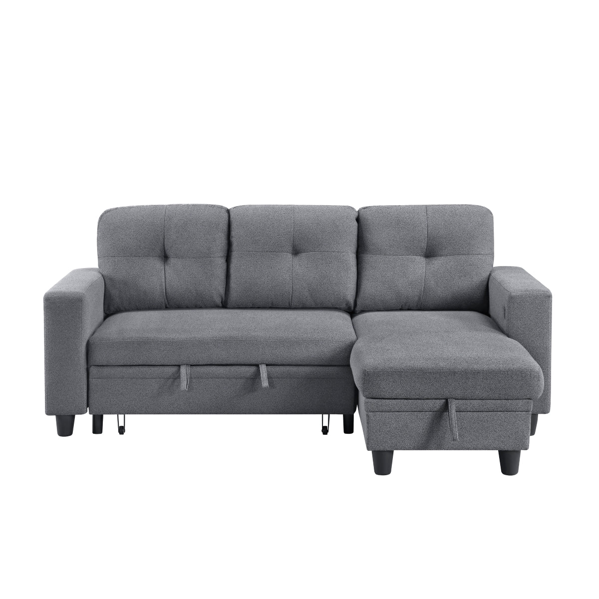 Robinson Sectional with Reversible Chaise, Pull-out Bed, Shelves and Charging Ports
