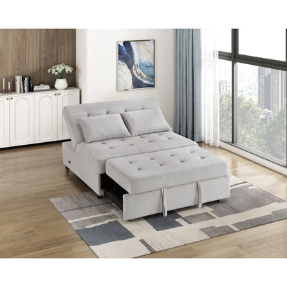 Desmond Convertible Armless 2-Seater with Pull-out Bed and Charging Ports