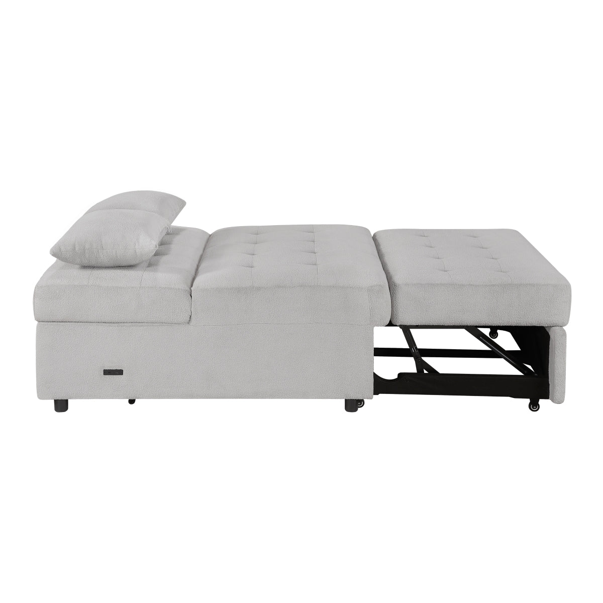 Desmond Convertible Armless 2-Seater with Pull-out Bed and Charging Ports