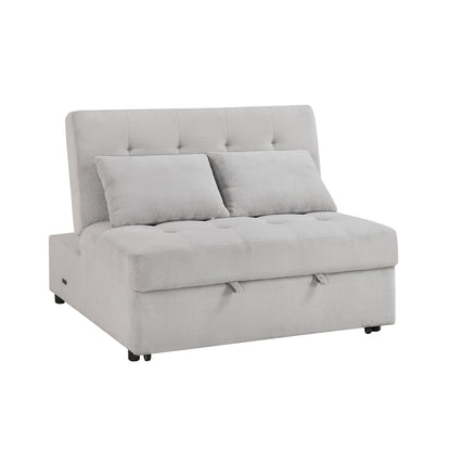 Desmond Convertible Armless 2-Seater with Pull-out Bed and Charging Ports