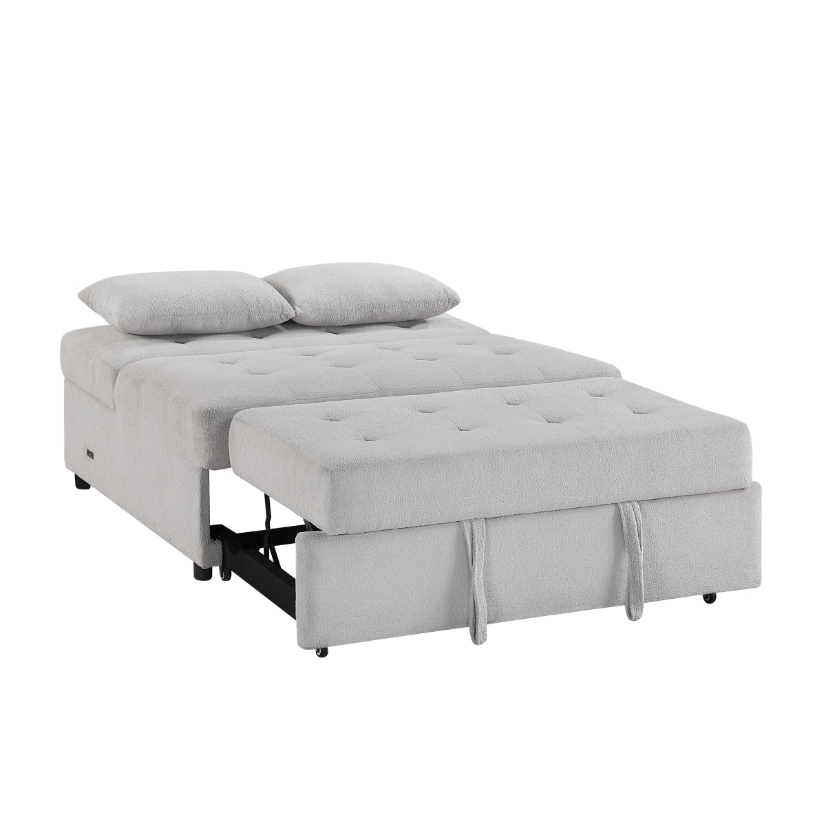 Desmond Convertible Armless 2-Seater with Pull-out Bed and Charging Ports