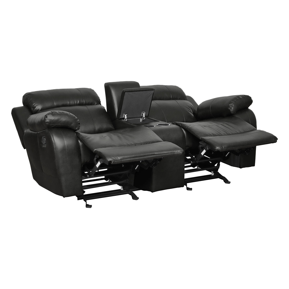 Marille Double Glider Reclining Love Seat with Center Console