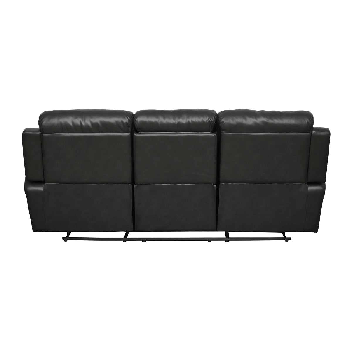Marille Double Reclining Sofa with Center Drop-Down Cup Holders - Black