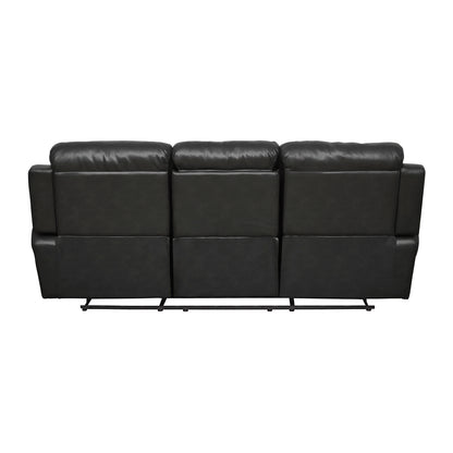 Marille Double Reclining Sofa with Center Drop-Down Cup Holders - Black
