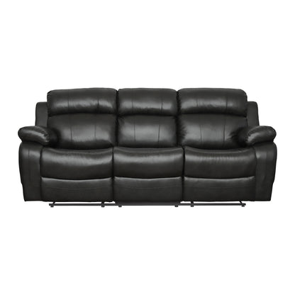 Marille Double Reclining Sofa with Center Drop-Down Cup Holders - Black