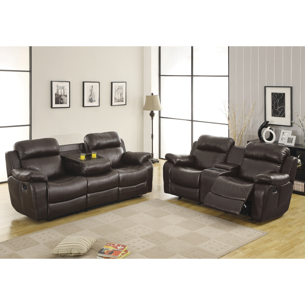 Marille Double Reclining Sofa with Center Drop-Down Cup Holders