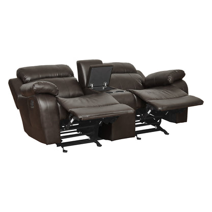 Marille Double Glider Reclining Love Seat with Center Console