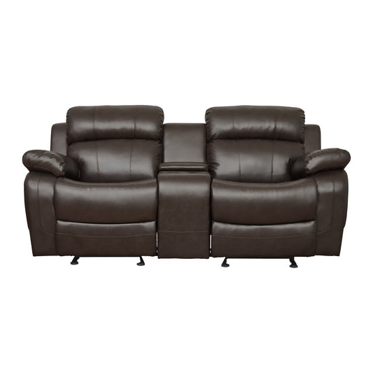 Marille Double Glider Reclining Love Seat with Center Console