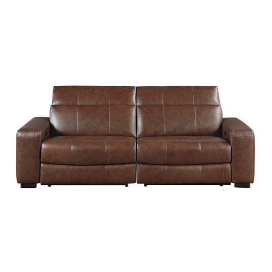 Sutton Power Double Reclining Love Seat with Power Headrests and Charging Ports