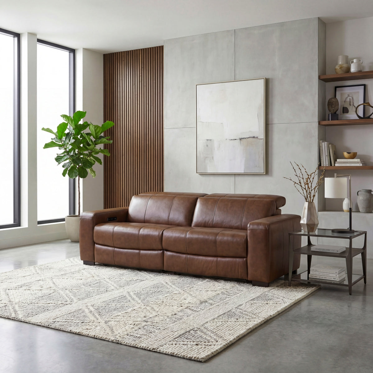 Sutton Power Double Reclining Love Seat with Power Headrests and Charging Ports