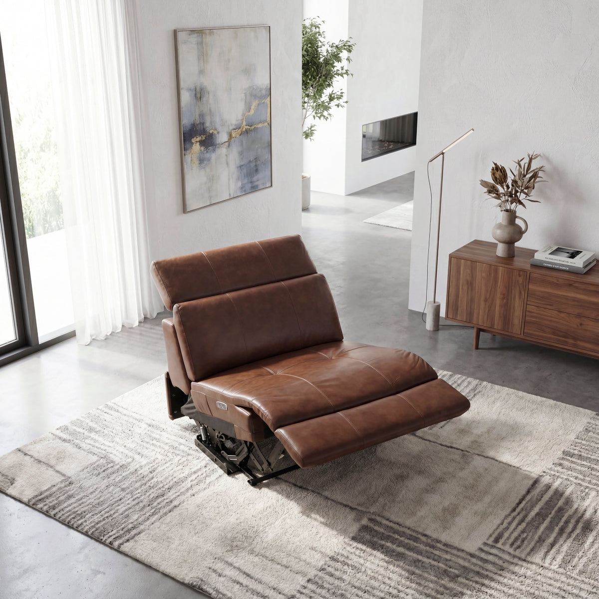 Sutton Power Armless Reclining Chair with Power Headrest