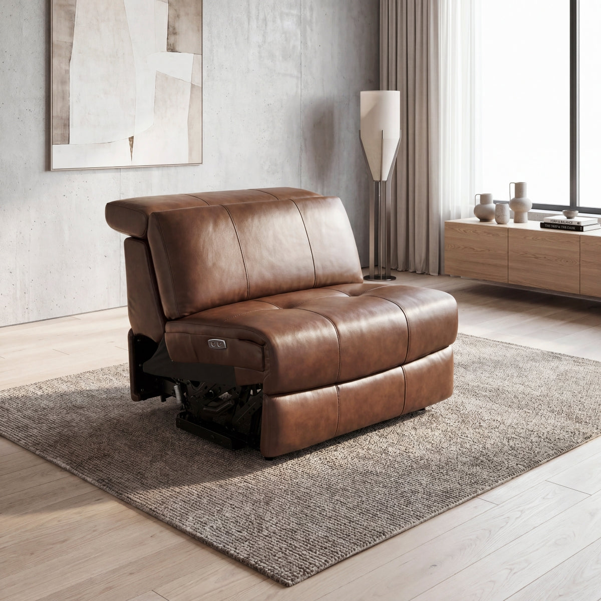 Sutton Power Armless Reclining Chair with Power Headrest
