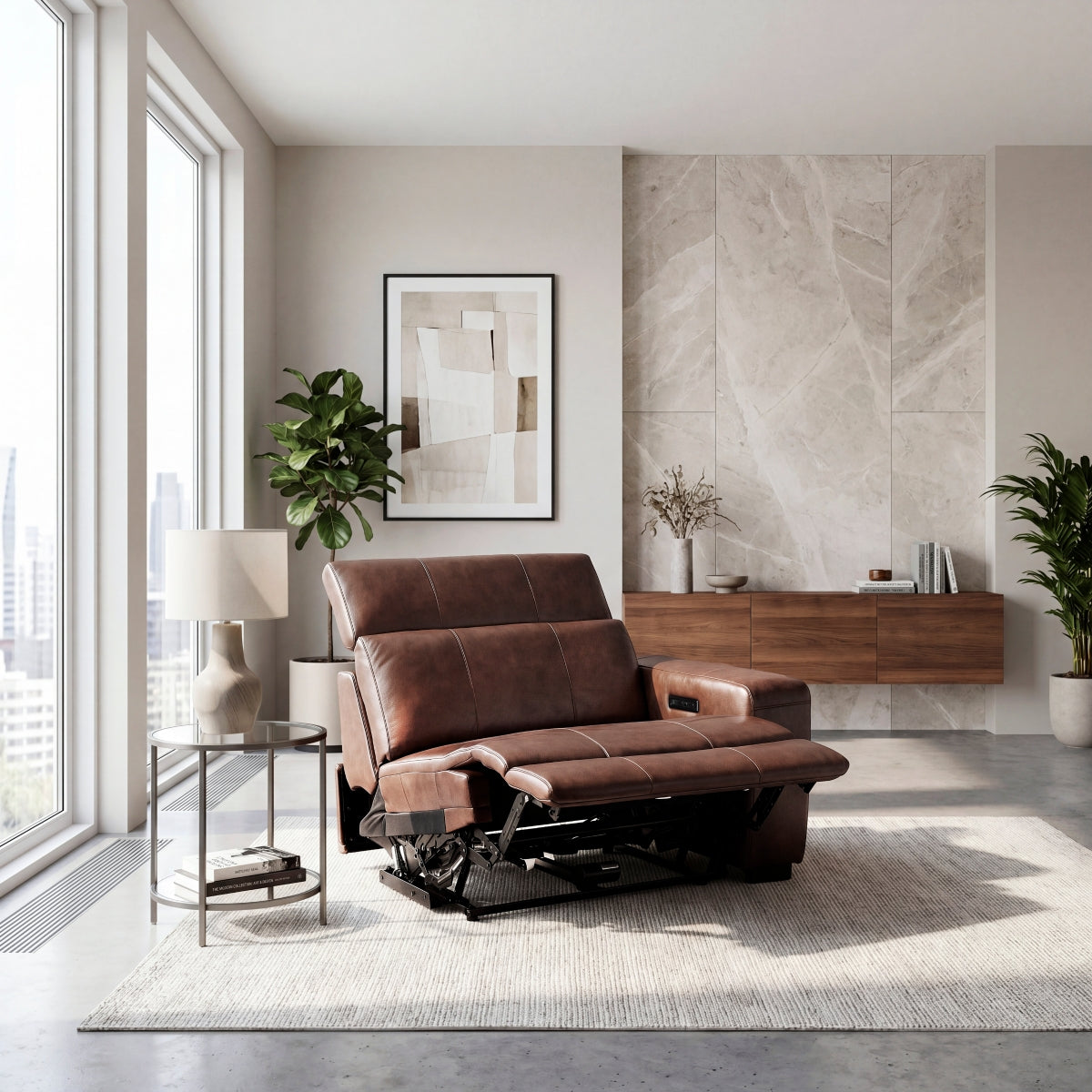 Sutton Power Right Side Reclining Chair with Power Headrest and Charging Ports