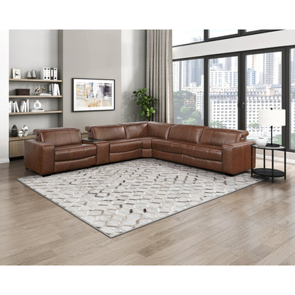 Sutton 6-Piece Modular Power Reclining Sectional with Power Headrests and Charging Ports