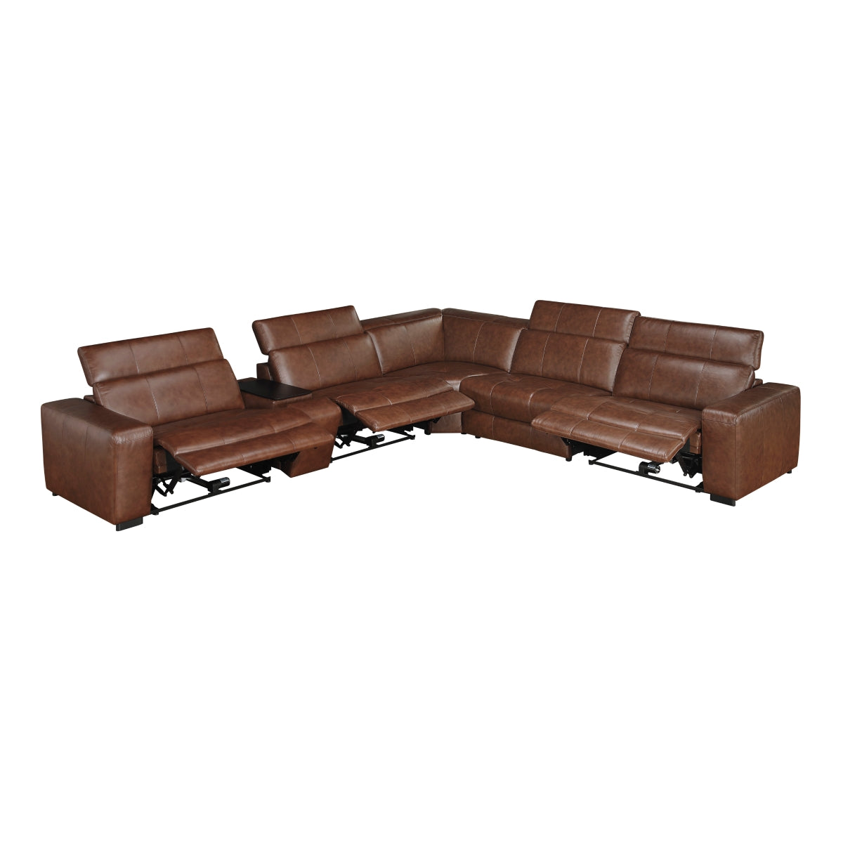 Sutton 6-Piece Modular Power Reclining Sectional with Power Headrests and Charging Ports