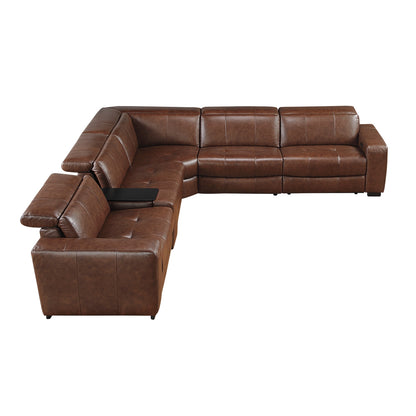 Sutton 6-Piece Modular Power Reclining Sectional with Power Headrests and Charging Ports