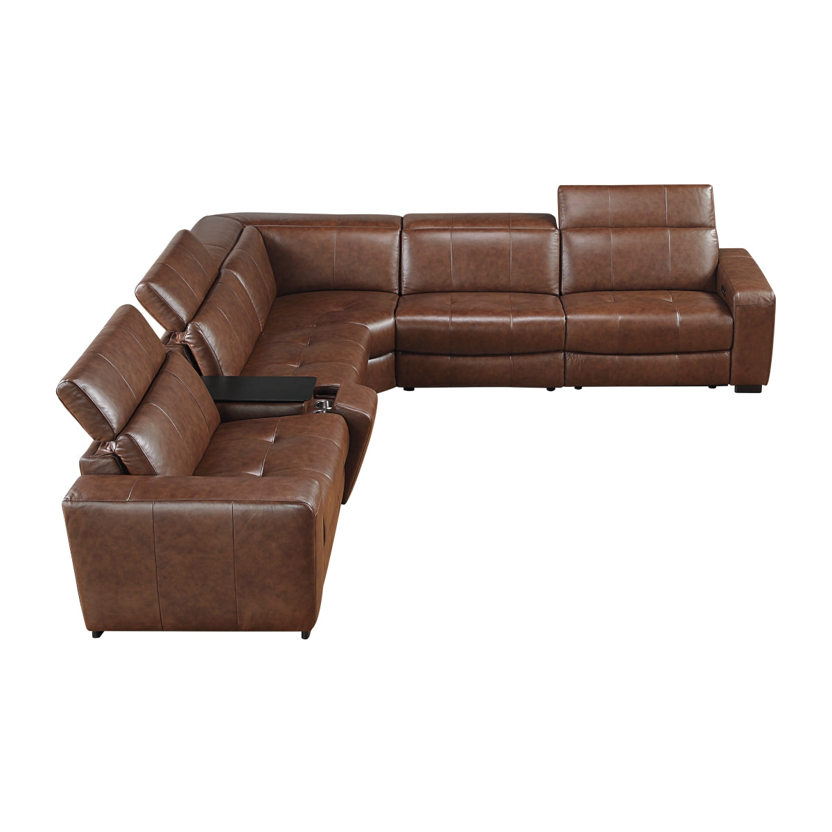 Sutton 6-Piece Modular Power Reclining Sectional with Power Headrests and Charging Ports