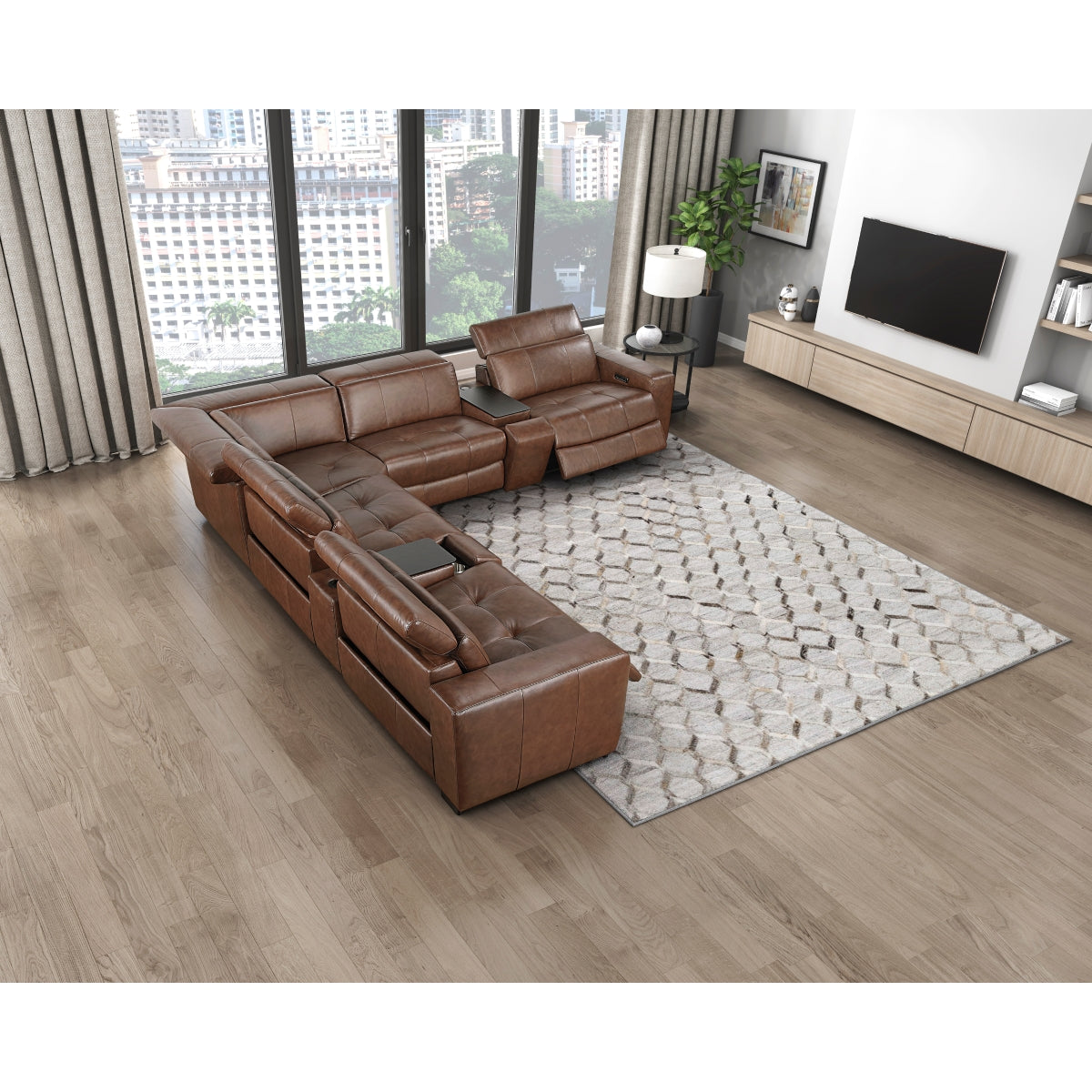 Sutton Power Left Side Reclining Chair with Power Headrest and Charging Ports