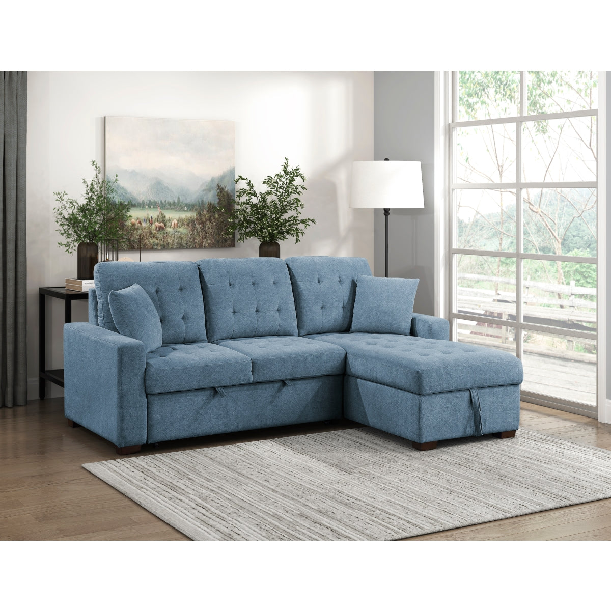 Waitsfield 2-Piece Sectional with Right Chaise, Pull-out Bed and Hidden Storage